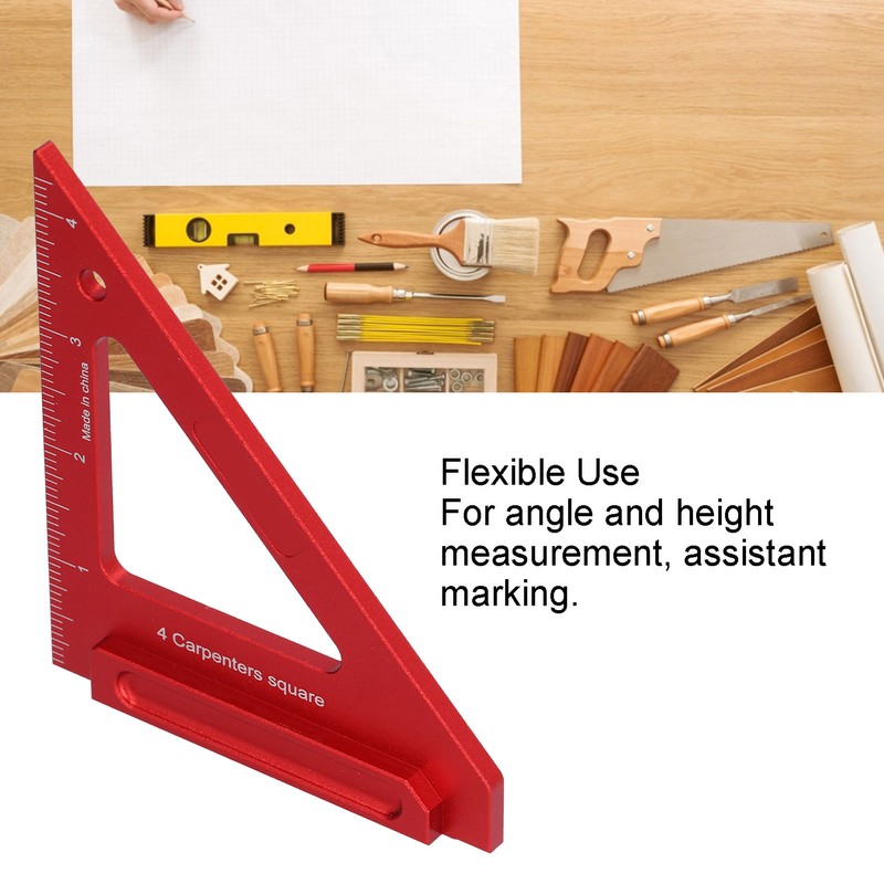 Woodworking Triangle Ruler Aluminium Alloy British System Measuring Tool for