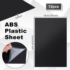 OLYCRAFT 12 Sheets Black ABS Plastic Sheet 15x10cm ABS Plastic Panel 0.5mm Thick Hard Plastic Sheet Polystyrene Flexible Plastic Board Sheet for Building Model Material Supplies