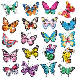 Labeol Diamond Art Kits for Kids Boys and Girls Ages 6-8-10-12 Easy to DIY Creative Diamond Art Sticker Craft by Numbers Kits for Kids and Adult Beginners (Shining Butterfly)
