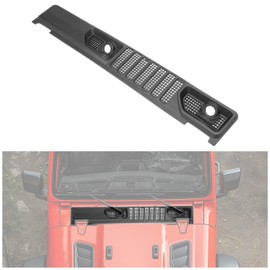 KUAFU Windshield Cowl Vent Grille Panel Compatible with 2018-2024 Jeep Wrangler 2020-2024 Jeep Gladiator Replacement for 68307260AC Window Wiper Cowl Panel Grille Cover Plastic