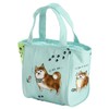 Ceramic Indigo Lunch Bag, Chief Chashiba & Kuroshiba-kun Size: Approx.