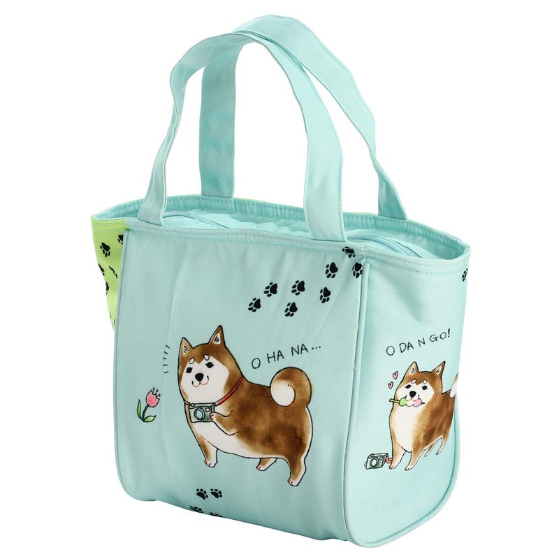 Ceramic Indigo Lunch Bag, Chief Chashiba & Kuroshiba-kun Size: Approx.