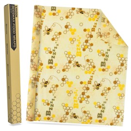 ERKOON Beeswax Food Wraps 1 Meter Roll (13 x 39.37 Inch) Reusable Cotton Wrap for Sandwiches Fruits Kitchen Storage Sustainable Eco Friendly Alternative to Plastic Wrap (Bee)