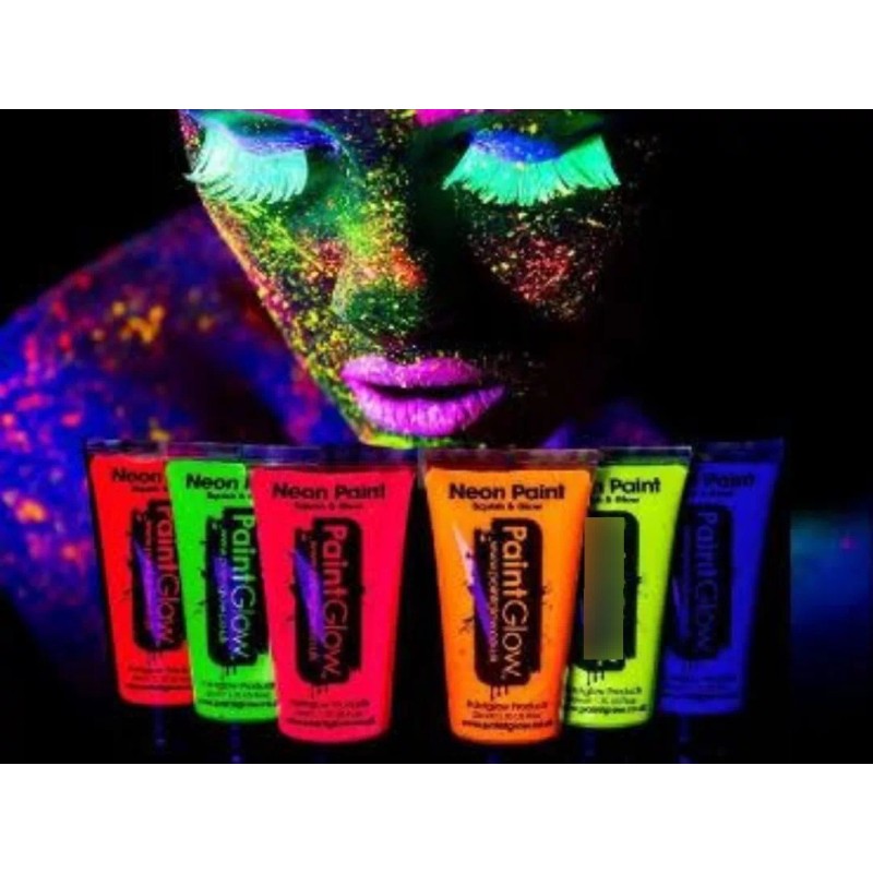 PaintGlow Docena De Body Art Pintura Corporal Maquillaje Neón Disfraz