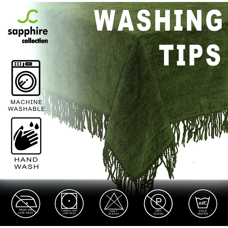 Traditional Large Cotton Chenille Covers Tablecloth Non Iron Dining Party