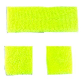 Mytoptrendz® Sweat Bands Set 3 pcs 1 Headband 2 Wristband (Yellow Neon)