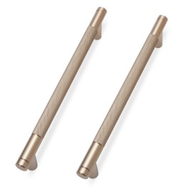 KOMOTIA 10 Pack Champagne Bronze Cabinet Pulls knurled 7-1/2 Inch Hole Centers Kitchen Cabinet Handles Drawer Pulls Cabinet Hardware