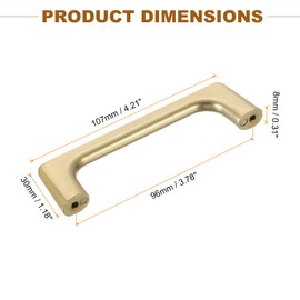 sourcing map Cabinet Pulls, 8Pcs 4 Inch - Aluminum Alloy Drawer Handles, Furniture Kitchen Hardware Handle for Door Wardrobe Cupboard Vanity (Pearl Gold)