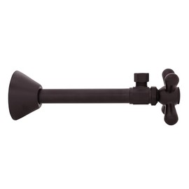 Westbrass D1112X-12 Cross Handle Angle Stop Shut Off Valve 1/2" Copper Sweat x 3/8" OD Compression Outlet, Oil Rubbed Bronze