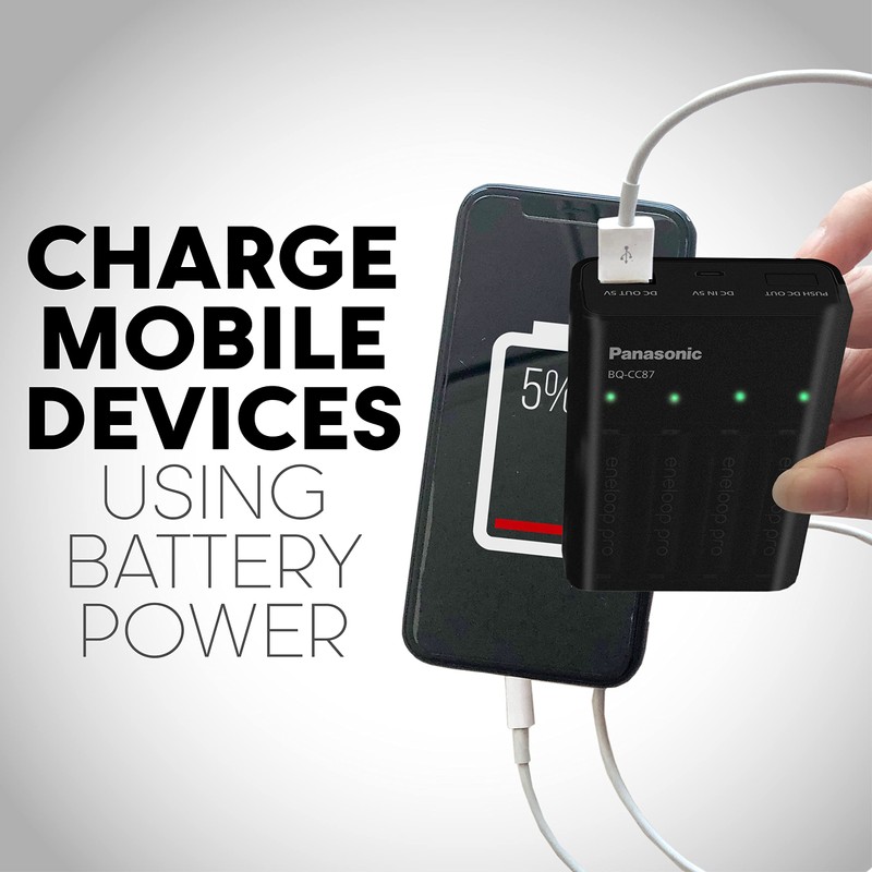 Panasonic BQ-CC87AKBBA eneloop pro Advanced Individual Battery Charger with Portable