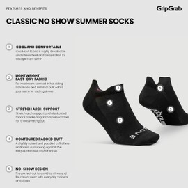 GripGrab Classic No-Show 1 and 3 Pack Invisible Cycling Socks Short Low Sneaker Trainer Summer Liner Bike Spinning Sock