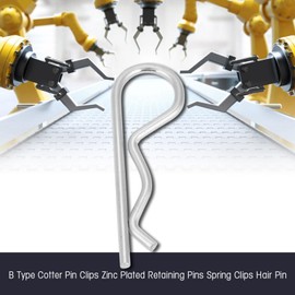 Pack of 10 High Quality Zinc B Type Splint Tractor Pin Clips Fastener Assortment Towing Hitch (3.5 x 75 mm)