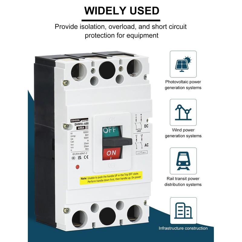 DIHOOL Heavy Duty Battery Disconnect Switch, 400 Amp DC Circuit