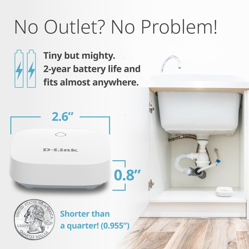 D-Link DCH-S1621KT Wi-Fi Water Leak Sensor and Alarm Starter Kit,