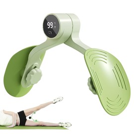 Thigh Master, Pelvic Floor Trainer, 360° Rotating Thigh Exerciser, Hip & Inner Thigh Exerciser Equipment, Anti-Slip Design for Women Men, Toner Workout, with Counter & Resistance Adjustment(green)