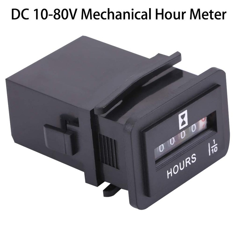 EVGATSAUTO Mechanical Engine Hour Meter Generator Hourmeter, DC 6-80V Mechanical