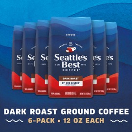 Seattle’s Best Coffee, Dark Roast Ground Coffee, 6th Ave Bistro, 100% Arabica, 6 Bags (12 oz Each)