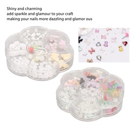 Bow Nail Art Bow Nail Rhinestones, Decoraciones de Uñas en 3D Bow Nail Art, Varios Tamaños Colorido Resina Bow Nail Decal, Tie Shape Nail Art Charms Decoraciones para Nail Art DIY Crafts Accesorios