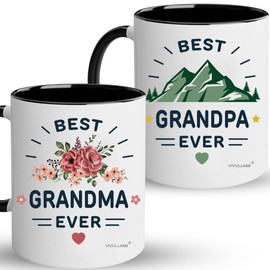 Juego de tazas de café para abuelos, regalo para abuelos, tazas de abuelo, ideas de regalos de nietos, nietos, nuevo anuncio de abuelo, Navidad, cumpleaños, revelación del bebé para Nana Papa