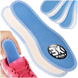 SULPO Insoles for Men and Women, Washable and Reusable with Innovative High-Tec Thermocool Shoe Insoles, Insoles for Men and Women (3 Pairs of Hemmed Trims, 39)