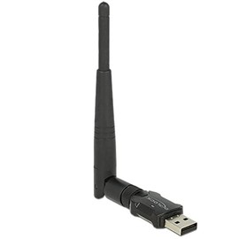 Delock WLAN USB2.0 Stick Dualband 2.4/5 GHz WLAN-AC 433 mit externen Antenne, 12462, Schwarz