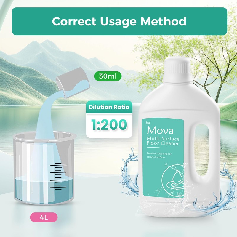 Floor Cleaning Solution for Mova Robot Vacuum and Wet Dry