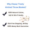 TREELY 100% Cotton Knitted Throw Blanket for Couch Chair Bed