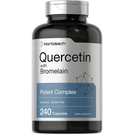 Horbaach Quercetina + Bromelina Potente Complejo 240 Cápsulas Sin Sabor
