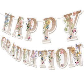 Wildflower Graduation Party Decorations 2026 Happy Graduation Banner Boho Butterfly Floral Grad Party Decorations Class of 2026 School College Senior Grad Supplies