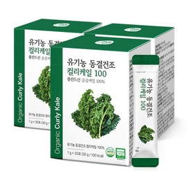 유기농 동결건조 컬리케일 100 30포 3박스 총 90포 3개월분) Organic Freeze-Dried Curly Kale 100, 30 Packs, 3 Boxes (Total 90 Packs, 3-Month Supply)