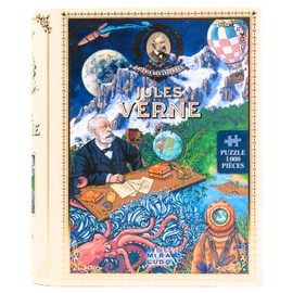 MIRALUDO Jigsaw Puzzle 1000 Pieces - Jules Verne - The Gallery of Legends - Book Format Box for Library