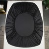 Bamboo Fitted Sheet 90 x 200 cm Black Antibacterial Soft