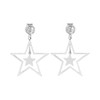 Non-Pierced Double Star Cuff Clip-On Earrings | Hollow Star Drop