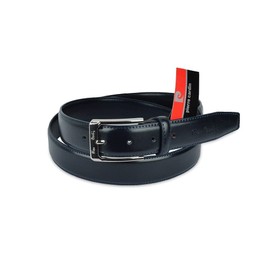 Pierre Cardin Adjustable Belt for Men, Genuine Leather, Smooth Side Seams, Buckle Nickel-Free, Colour Black, black