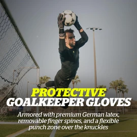 Storelli Electric Goalkeeper Gloves, Soccer Goalie Gloves for Youths & Adults, Negative Cut, Premium Latex with Removable Finger Spines