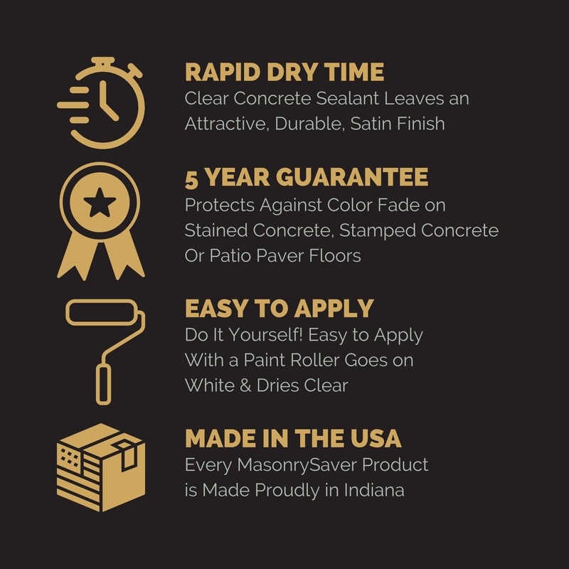 MasonrySaver Stamped Concrete Sealer, 1 Gallon - Clear, Water-Based Satin