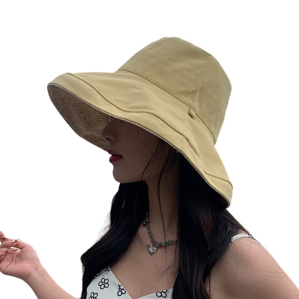 FaroDor Womens Leaf Print Reversible Bucket Hat UV Sun Protection