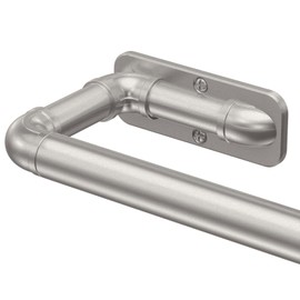 Box Space Curtain Rods for Windows 34 to 120 Inch, Room Darkening Blackout Curtain Rod, Indoor Outdoor Wrap Around Curtain Rod, Industrial Look Curtain Rods, Silver