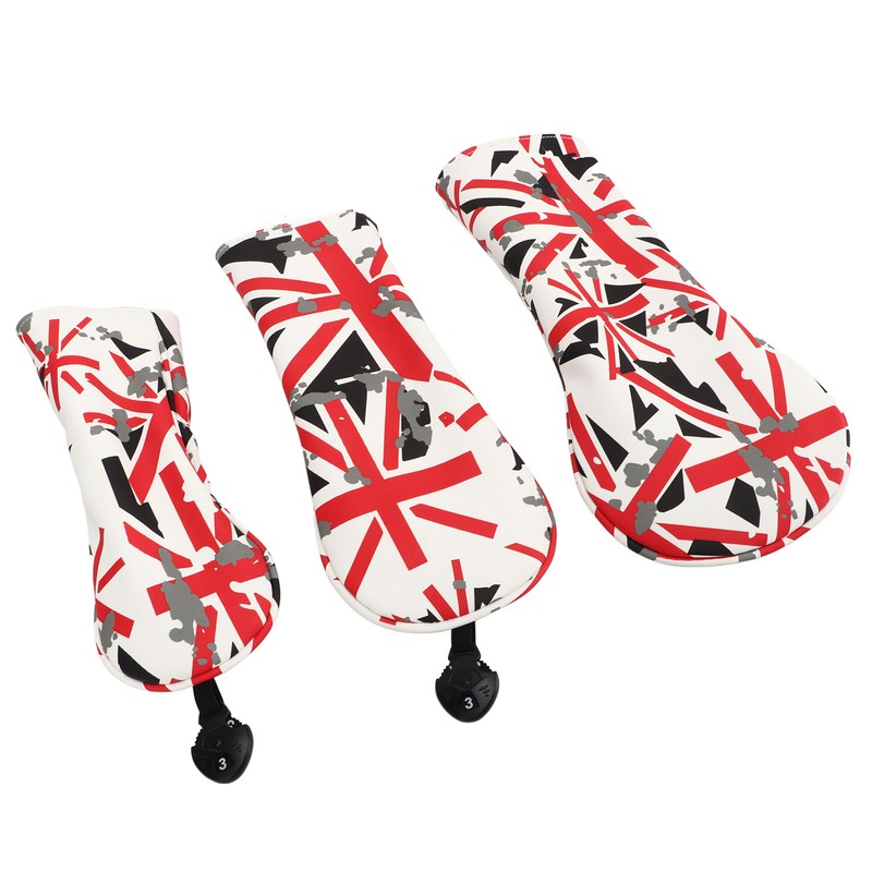3Pcs Golf Club Head Cover Oxford Cloth British Flag Golf