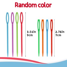 LUNARM 50PCS Yarn Needles Set Assorted Plastic Big Eye Sewing Needles 2.76in/7cm and 3.54/9cm for Yarn & Craft Knitting Crocheting