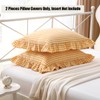 Mywinlle Yellow/White Plaid Ruffle Pillow Shams Standard Size Set of