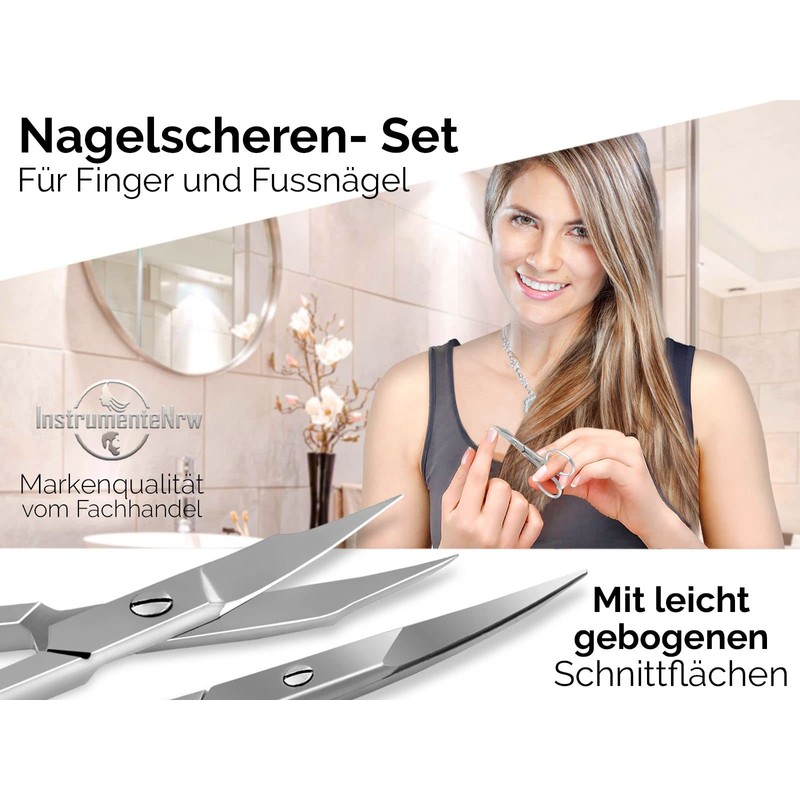 Professional Cuticle Scissors Curved Nail Scissor Set – Combination Set for Fingers