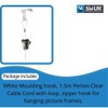White Moulding Hooks for Picture Hanging with Perlon Clear Cable