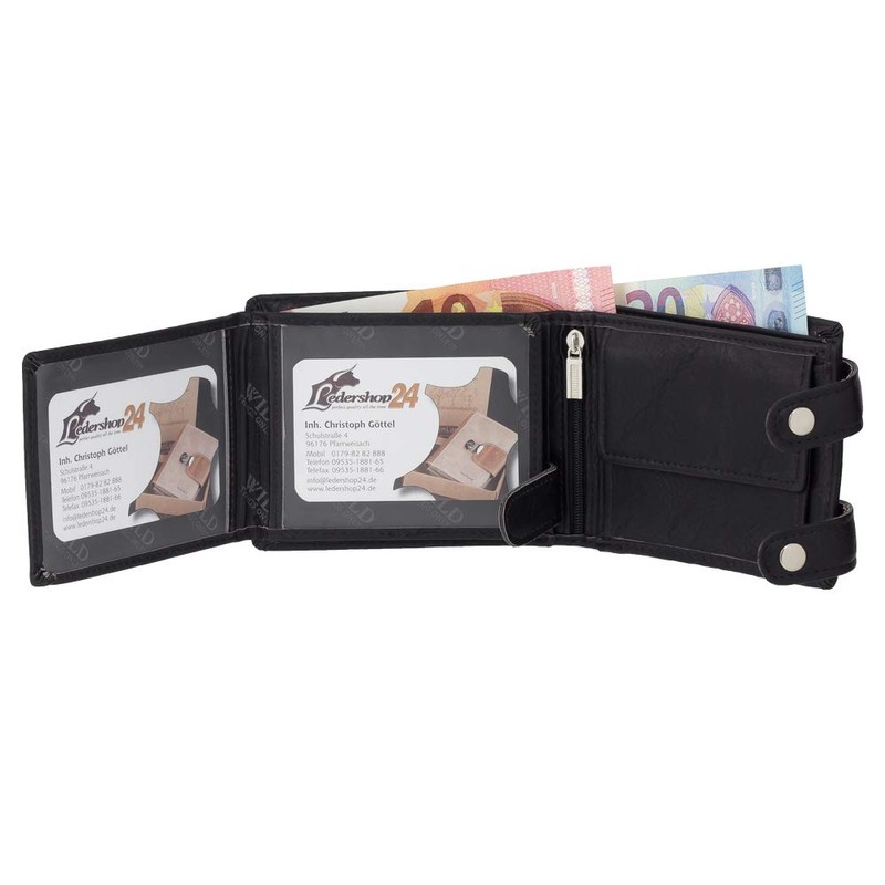 Ledershop24 Gift Set – Faux Leather Biker Wallet with Chain