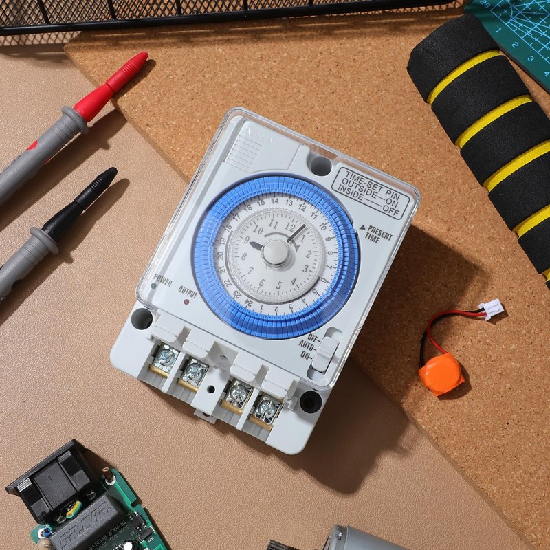 TEHAUX Precise Mechanical Timer, Adjustable Mechanical Time Control Switch, 12V