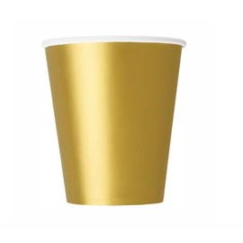Unique Party 3326 - 9oz Gold Paper Cups, Pack of 8