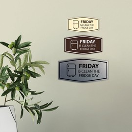 Signos ByLITA Fancy Friday Is Clean The Fridge Day Letrero (azul marino/blanco) - S