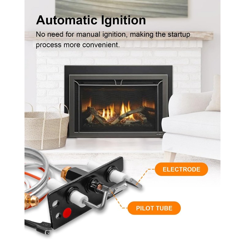JUFZQO 2090-013 IPI Pilot Assembly Fit for Heatilator Heat-N-Glo Quadra-Fire