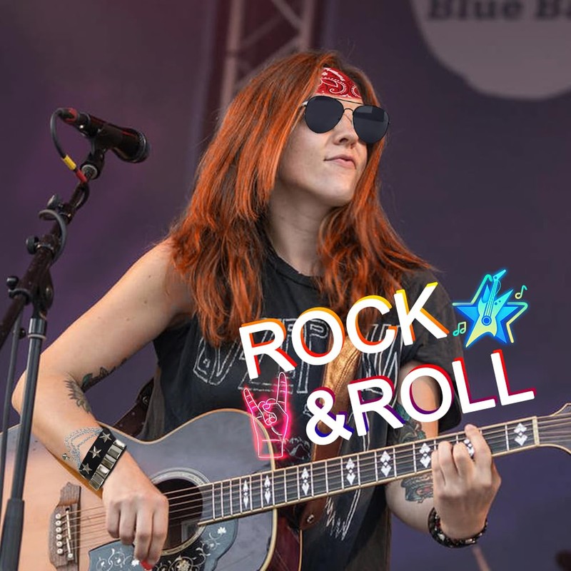 Fosoloni Men's Costume Rock Star 70s 80s 90s Carnival Costume