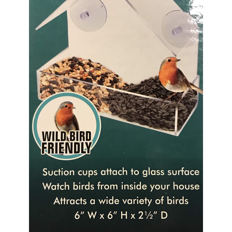 FineLife Window BIrd Feeder Large Food Tray and Suction Cup